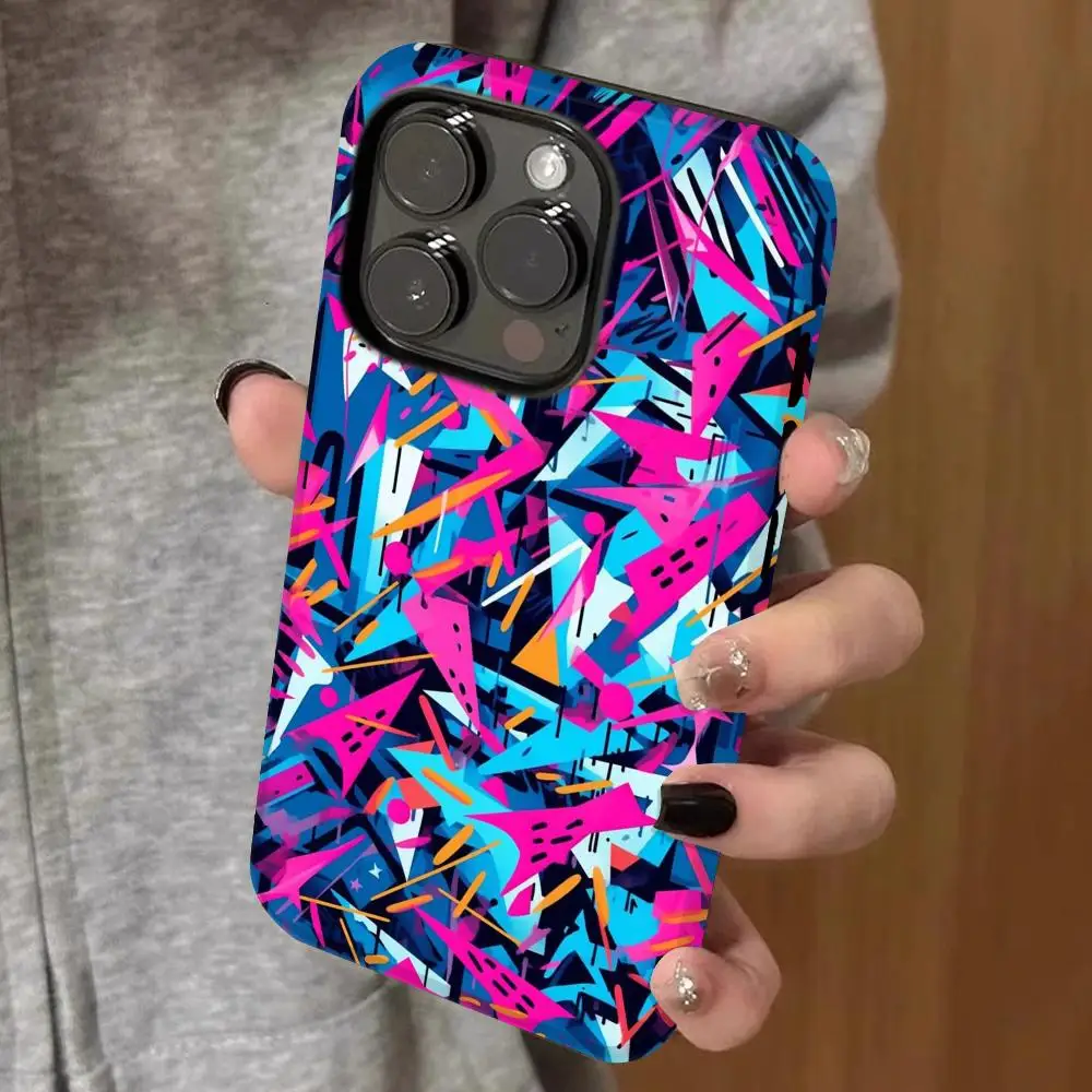 

Paint graffiti Phone Case Double-layered 2-in-1 Film Case For IPhone 16 15 Promax 14 13 Pro 12 11 plus Samsung S25 24 23 Covers