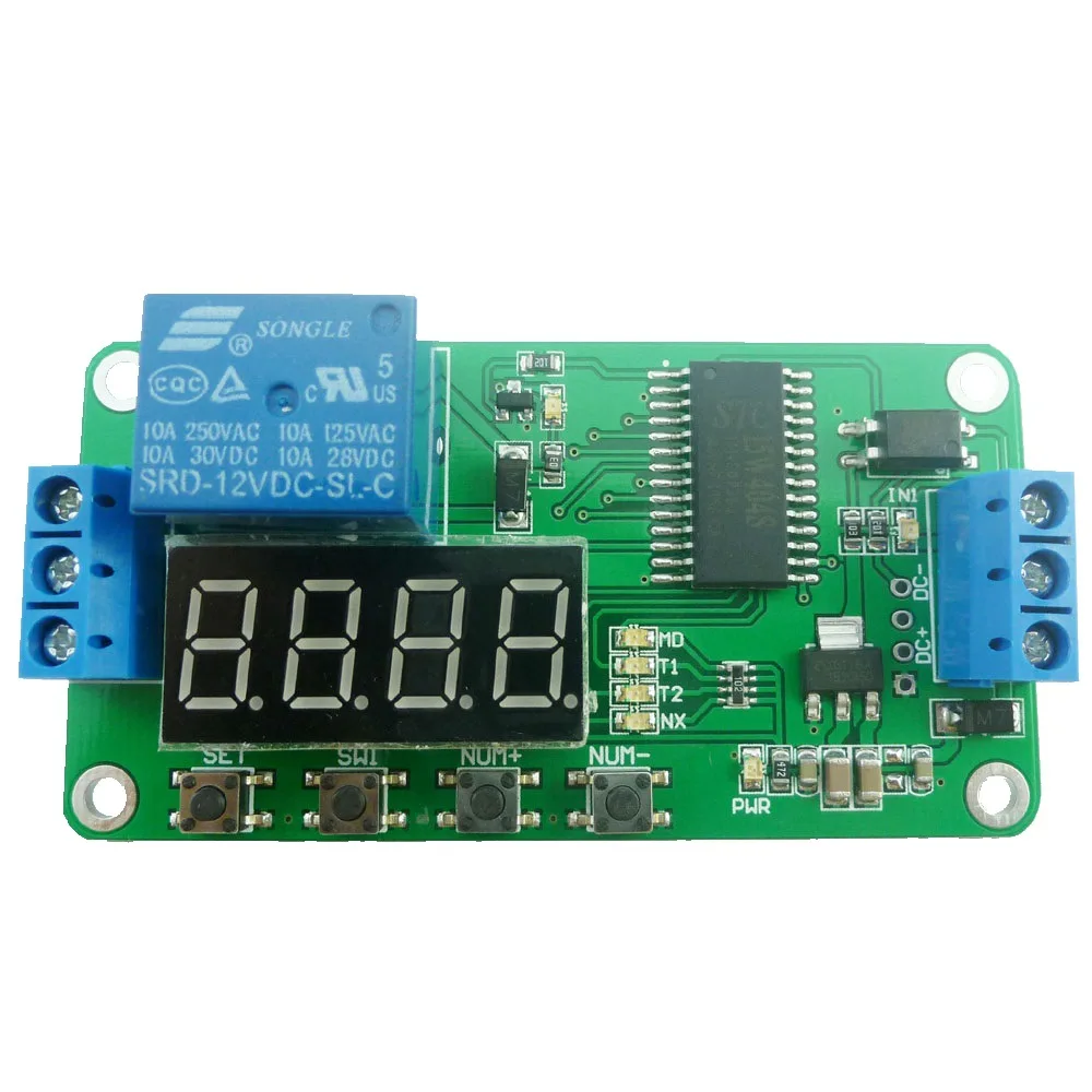 

CE030 1 Channel DC 12V Digital Tube LED Delay Relay Time Timer Switch for PLC Smart Home Battery Car Motorcycle