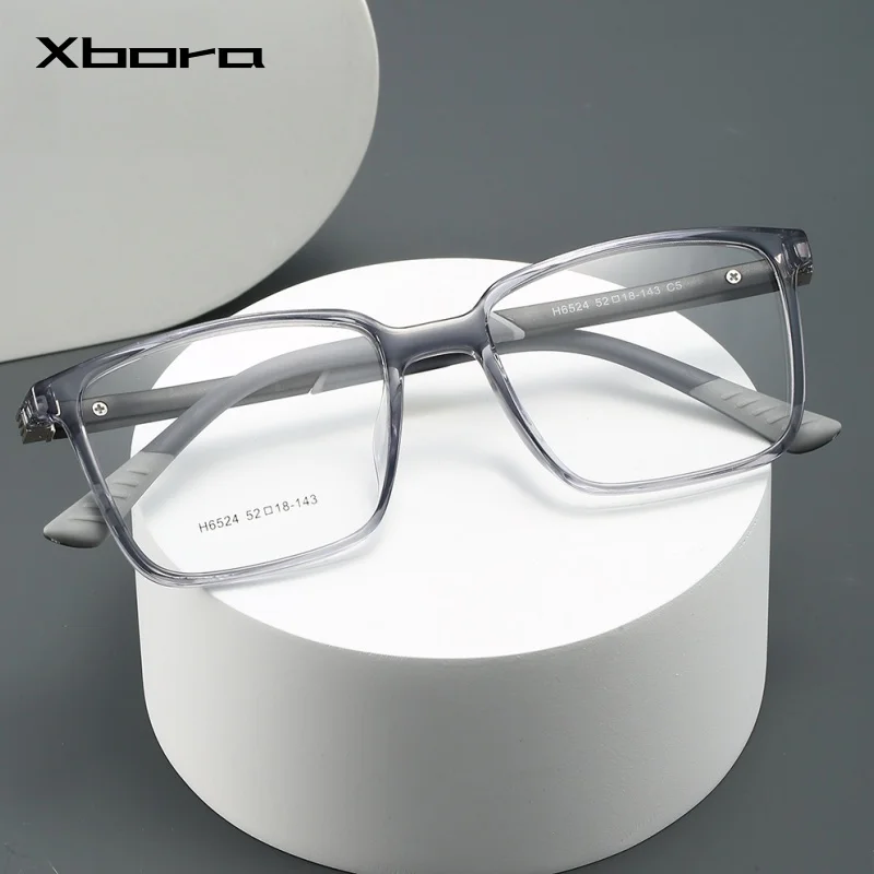 

Xbora Men's Fashion Sports Box Glasses TR90 Multi functional Protective Glasses Frame Men's Optical Prescription Glasses 6524