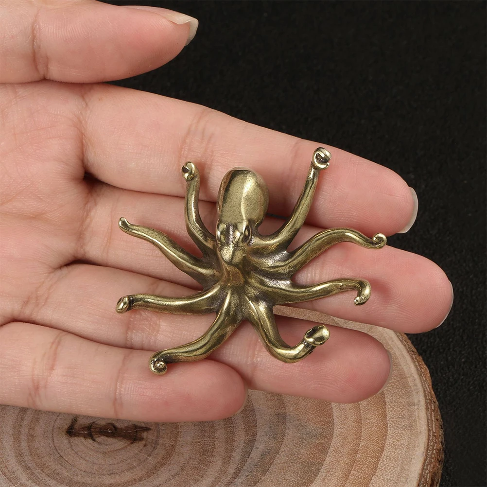 

Decoration Octopus Ornament Cabinet Brass Statue Ocean Animal Sea Statues Adornment