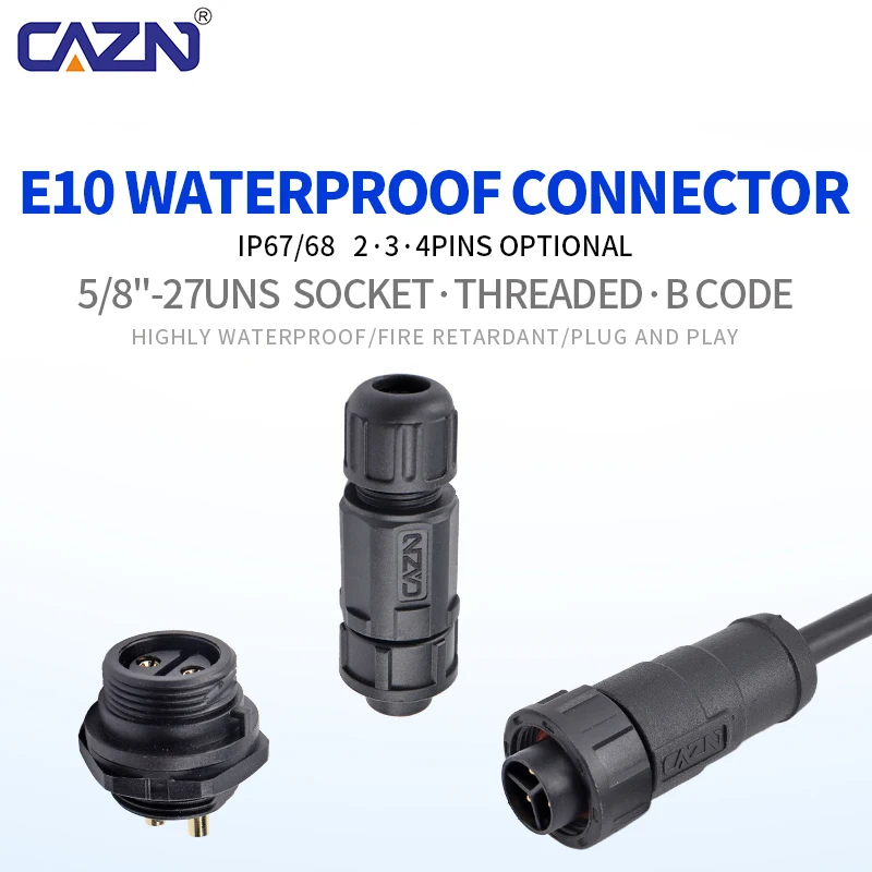 IP68 Sealed Fast Dispatch 2-4 Pin B-Code Male Female E10 Threaded Panel Receptacle Solder PCB Socket for Automation Equipment