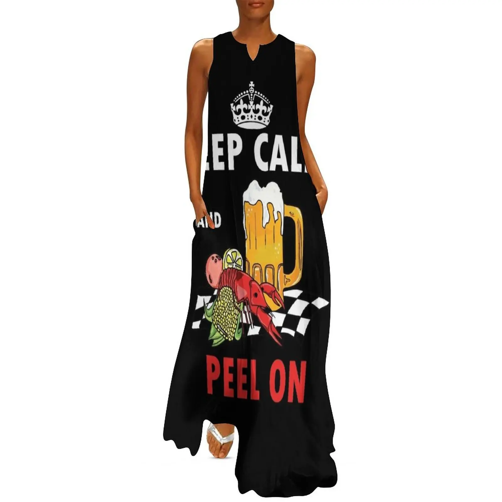 

Peel on - Crawfish, beer, weedend, summer, crawfish boil, cray, crayfish, food Long Dress Women's long dress Dress