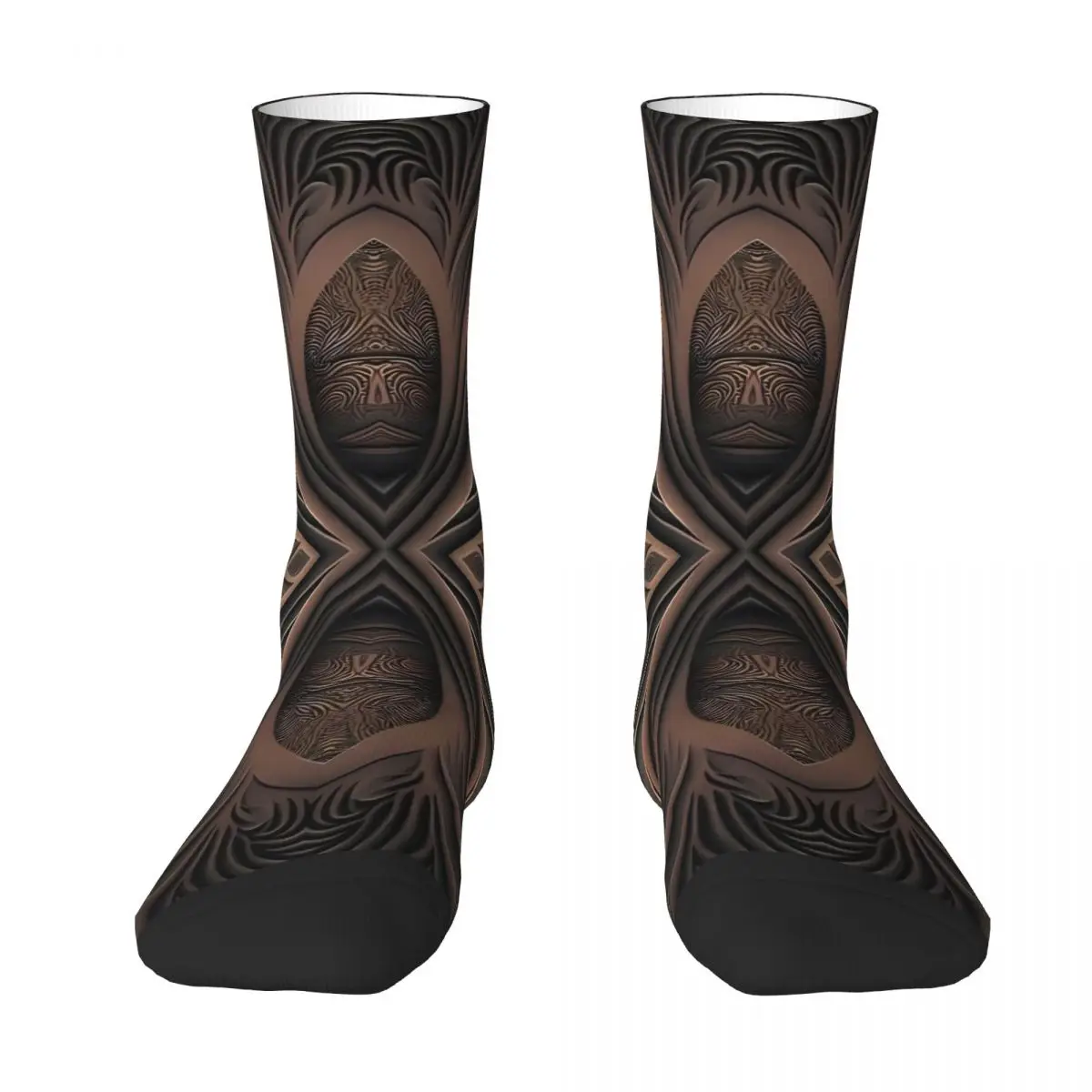 Carved Pattern Sock Printed Man Polyester