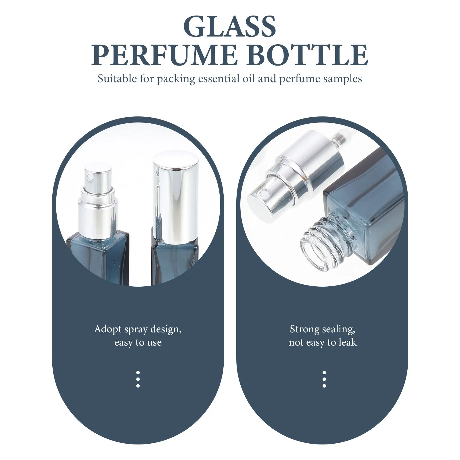 4Pcs Refillable Perfume Spray Bottles Glass Travel Containers Durable Leakproof for Essential Oils Cosmetics Glass Spray Bottle