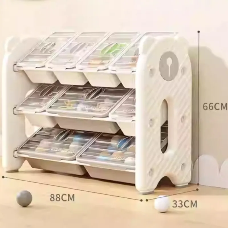 خزانة ألعاب أطفال سميكة من البلاستيك متعددة الدبوس منظم للحضانة/غرفة اللعب رف ألعاب الأطفال نظام تخزين آمن للأطفال #4