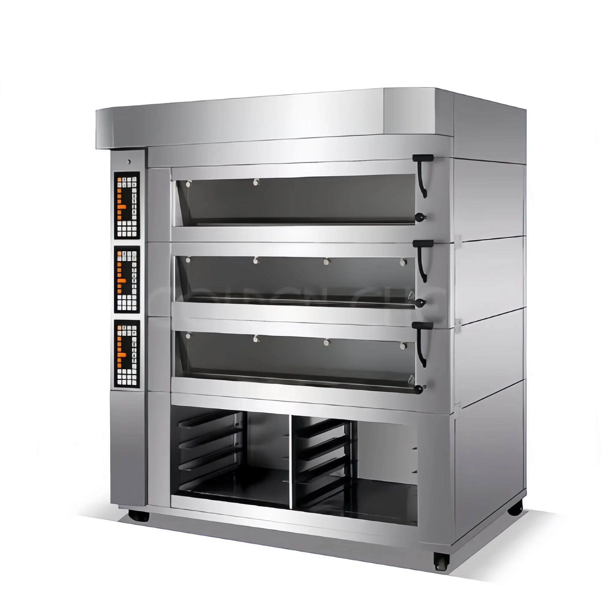 CE ETL Certified Electric 3 Deck 6 Tray Bakery Oven with Stone Base and Steam Function for Bakery Hotel Restaurant