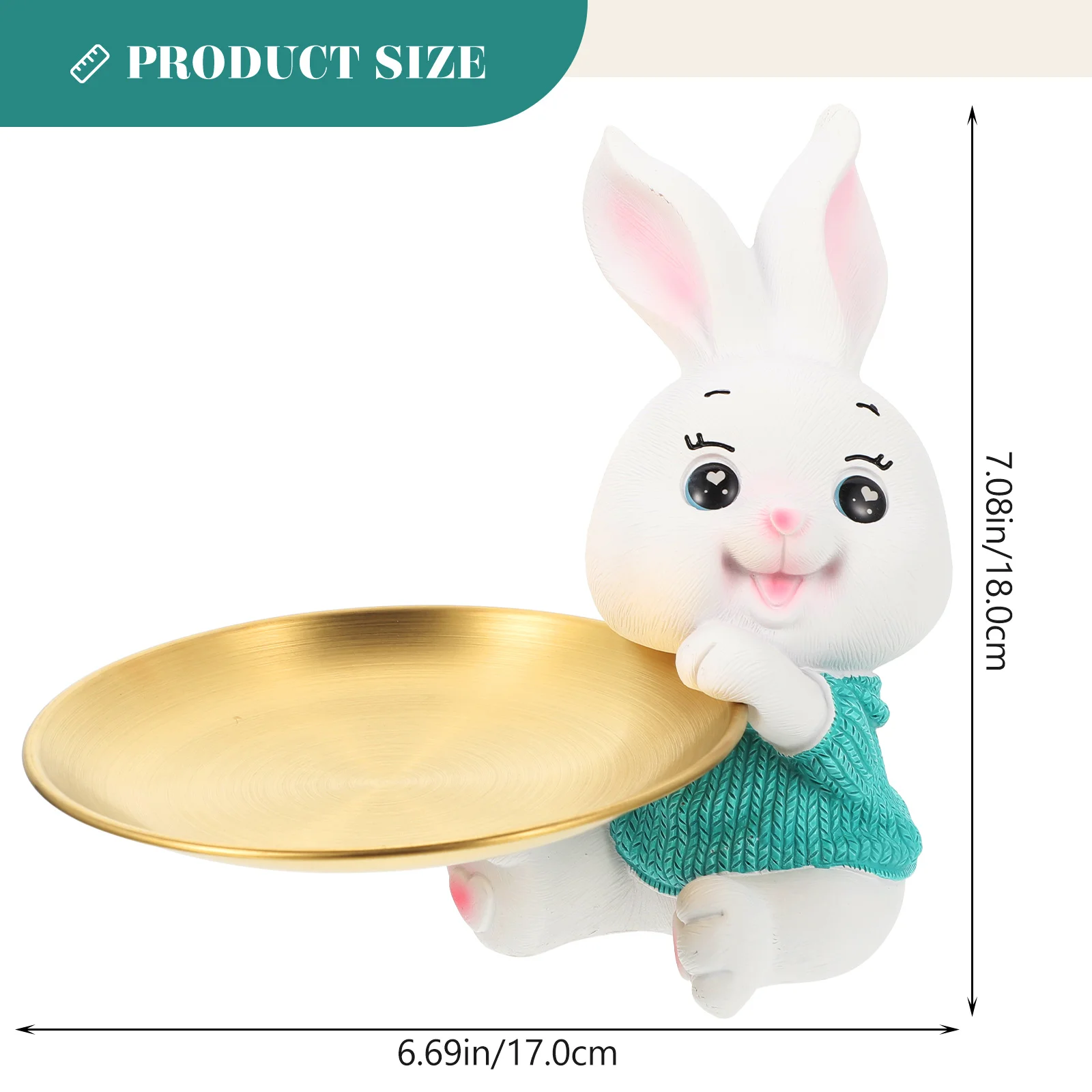 

Rabbit Tray nament Storage Dish Stainless Steel Jewelry Holder Multifunctional Plate Desk ganizer Thickened Structure Bunny