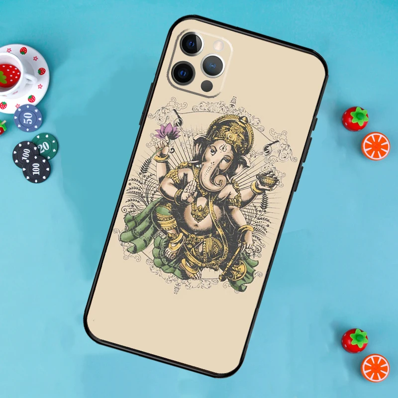 Lord Ganesha Phone Case For iPhone 16 15 14 13 12 11 Pro Max XR XS X Plus Mini Bumper Cover Capa