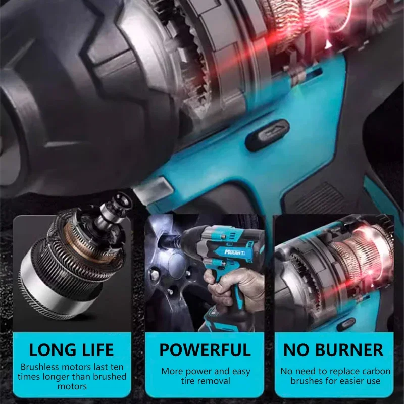 เครื่องมือกระแทกไร้สาย Makita รุ่น DTW700 18V Brushless แบบไม่มีแบตเตอรี่ ใช้แบตเตอรี่ลิเธียมไอออน ขนาดหัวจับ 1/2 นิ้ว สำหรับงานซ่อมและขันสกรู ของขวัญ