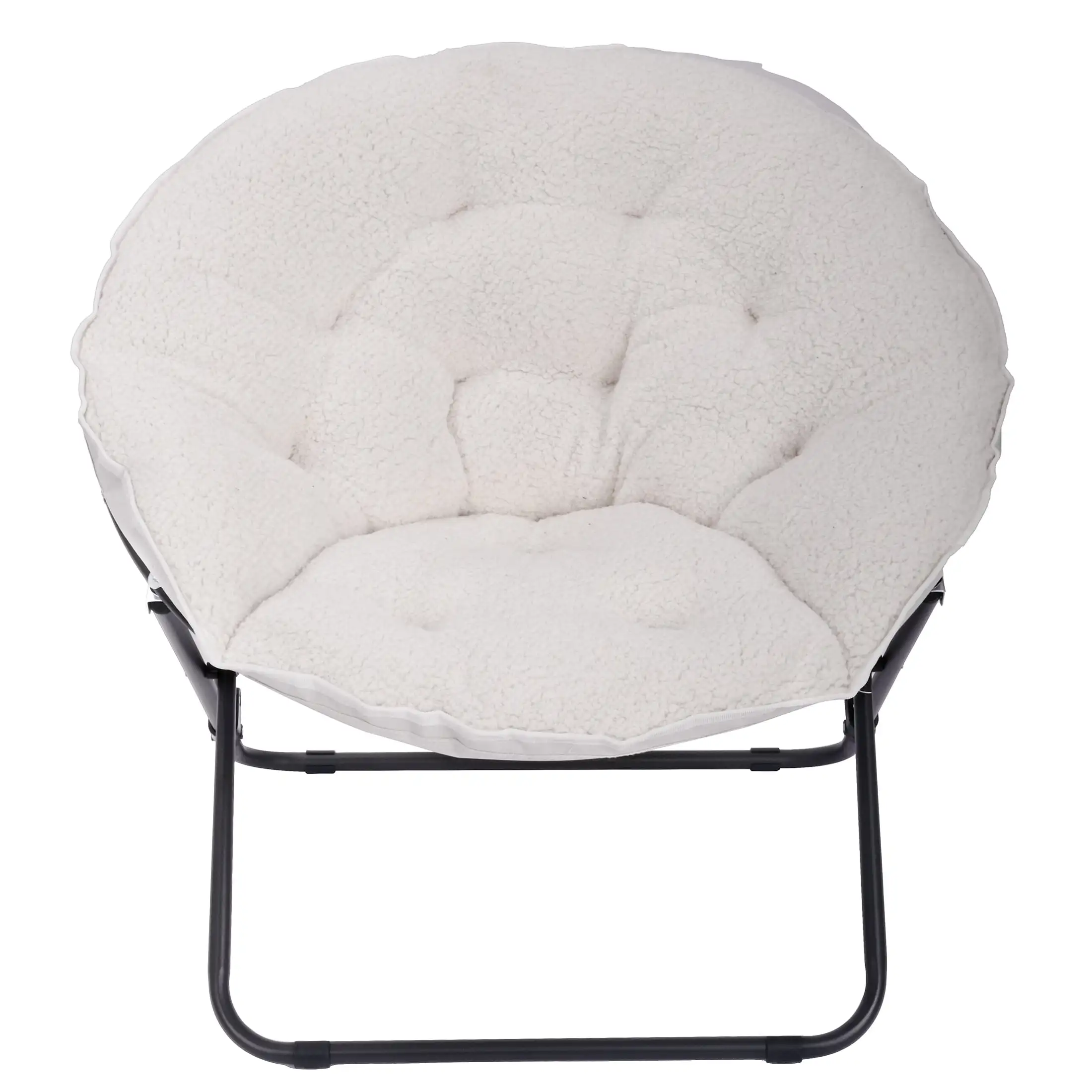 

Saucer Chair for Kids and Teens, White Faux Shearling