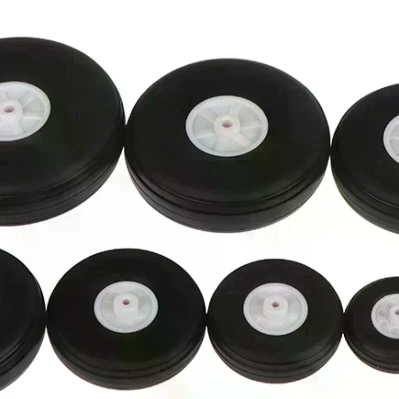 2Pcs High Elastic PU Rubber Wheel Diameter 1/1.25/1.5/1.75/2/2.25/2.5/2.75 Inch For RC Fixed-Wing Airplane Model DIY Tires