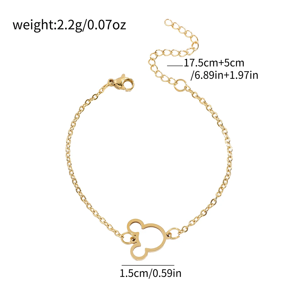 Disney Cartoon Anime Mickey Mouse Bracelet Fashion Cute Mickey Mouse Bangle For Women Girls Jewellery Gifts