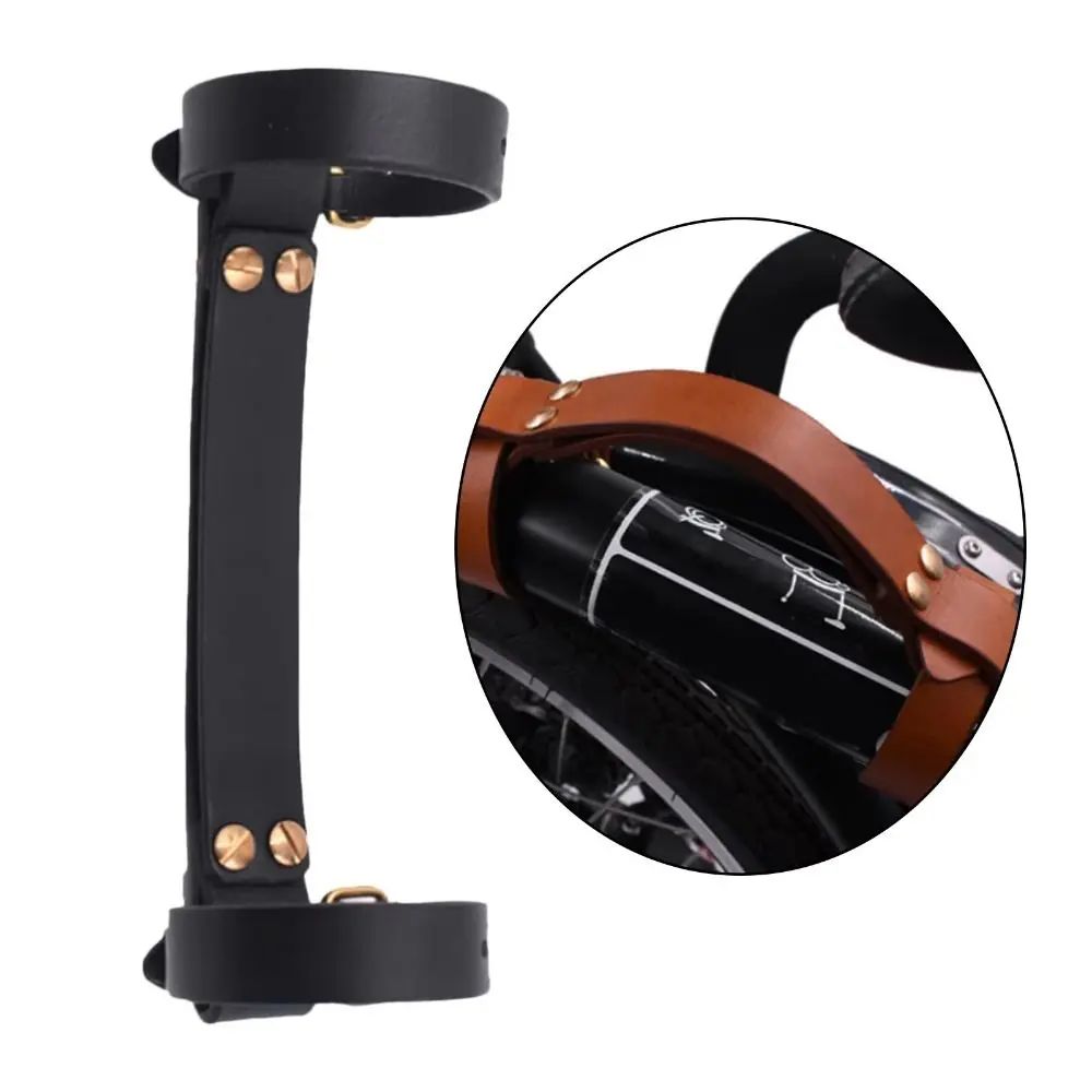 

Top Layer Leather Bike Handle Strap Removable Comfortable Grip Bicycle Frame Carrying Lifter Durable Portable