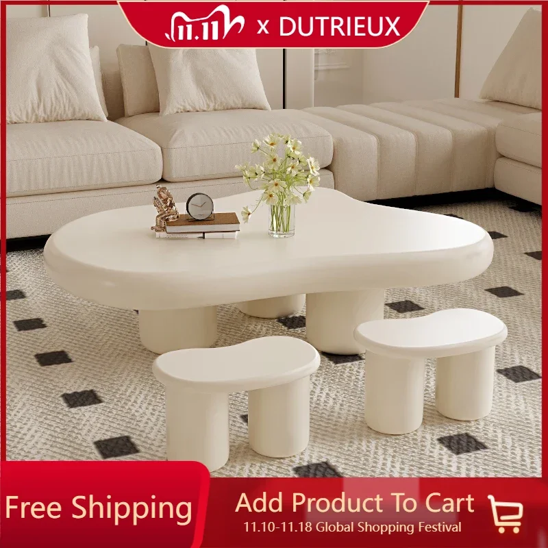 

White Clear Coffee Table Nordic Cute Floor Minimalist Coffee Table Sofa Side Tavolino Da Salotto Living Room Furniture