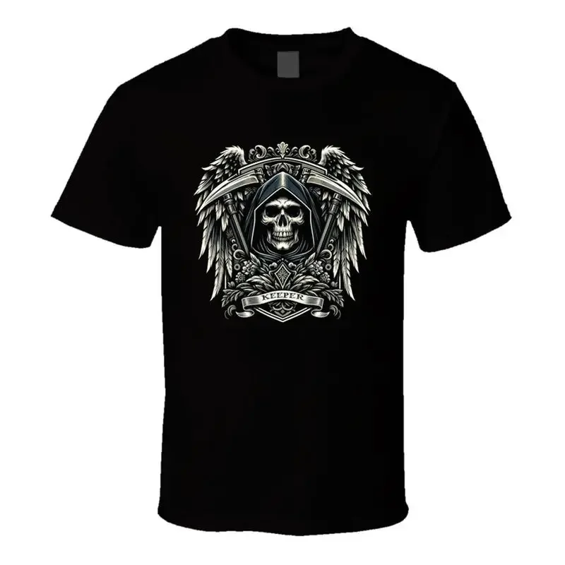 T-shirt Grim Reaper Keeper Of Souls Biker Skull