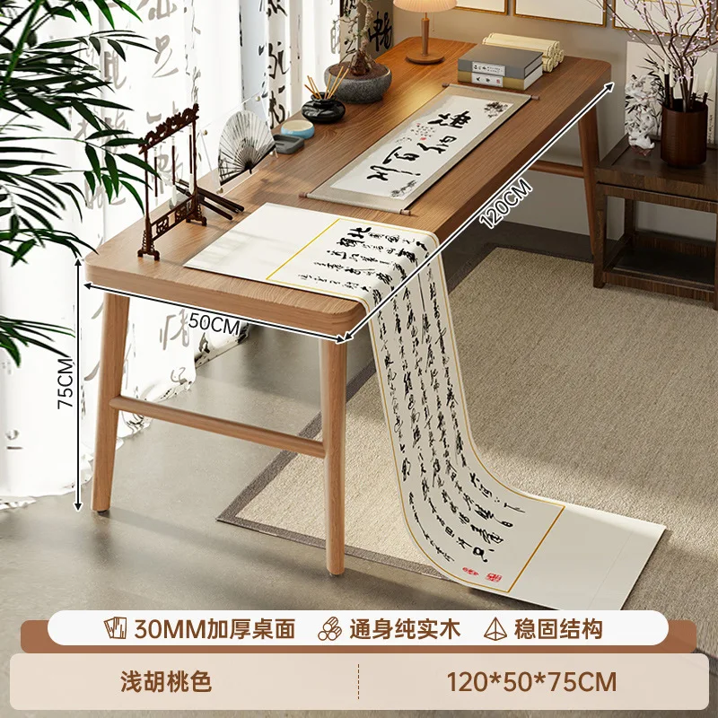 Pure solid wood calligraphy table, household computer desk, balcony office