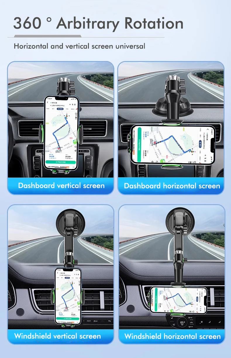 Saugnapf-Handyhalterung für Windschutzscheibe/Armaturenbrett/Fenster, Universelle Saugnapf-Auto-Handyhalterung mit Klebegel-Pad Kompatibel – Detail 7
