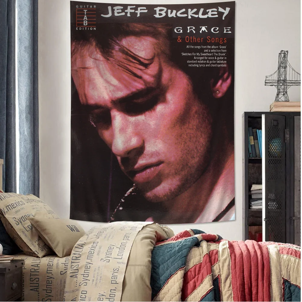 J-Jeff B-Buckley Singer Colorful Tapestry Wall Hanging Hanging Tarot Hippie Wall Rugs Dorm Wall Art Decor