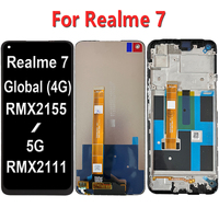 For Realme 7 4G 5G RMX2155 RMX2151 RMX2111 LCD Dipslay Touch Screen Digitizer For Realme7 LCD With Frame