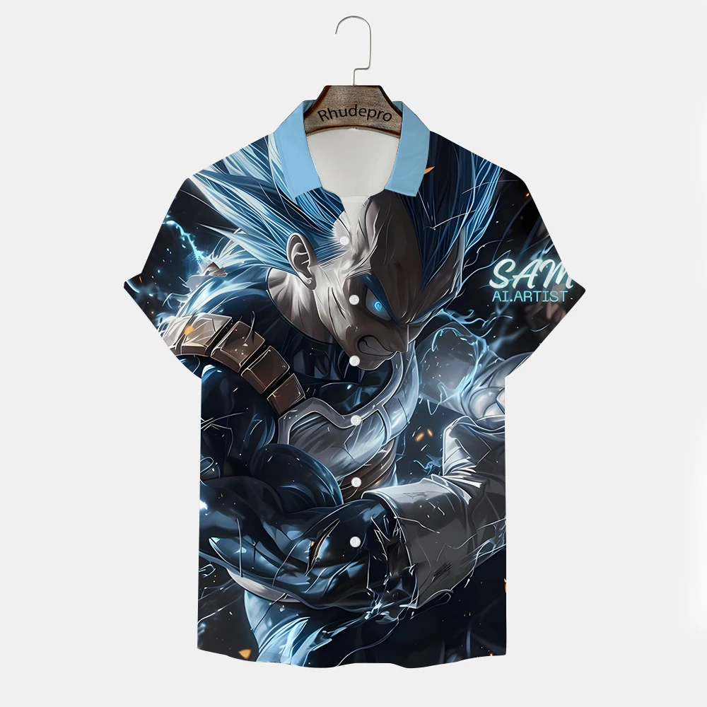 Koszula męska japońskie Anime topy Y2k Super Saiya moda prezent Vegeta ubrania Trend Goku 5XL odzież dziecięca Anime nowe