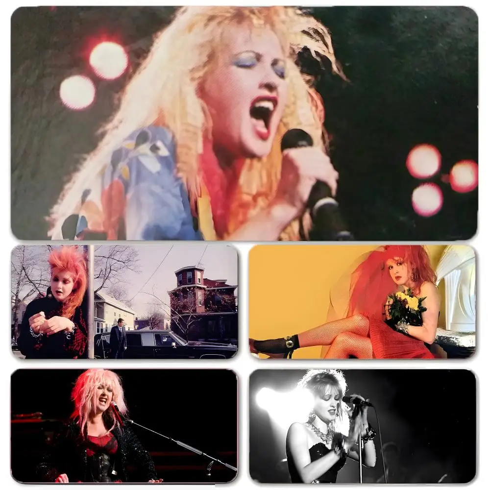 Music Artist Singer Cyndi Lauper Mouse Pad Large Gaming Mousepad with Thick Stitched Edge Non-Slip Desk Mat