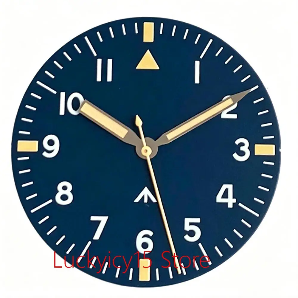 VH31 Pilot Watch Dial 33.5mm Black/blue Face Hands Suit for NH35 NH36 ETA 2824 PT5000 VH31 Movement Men Watch Parts Luminous