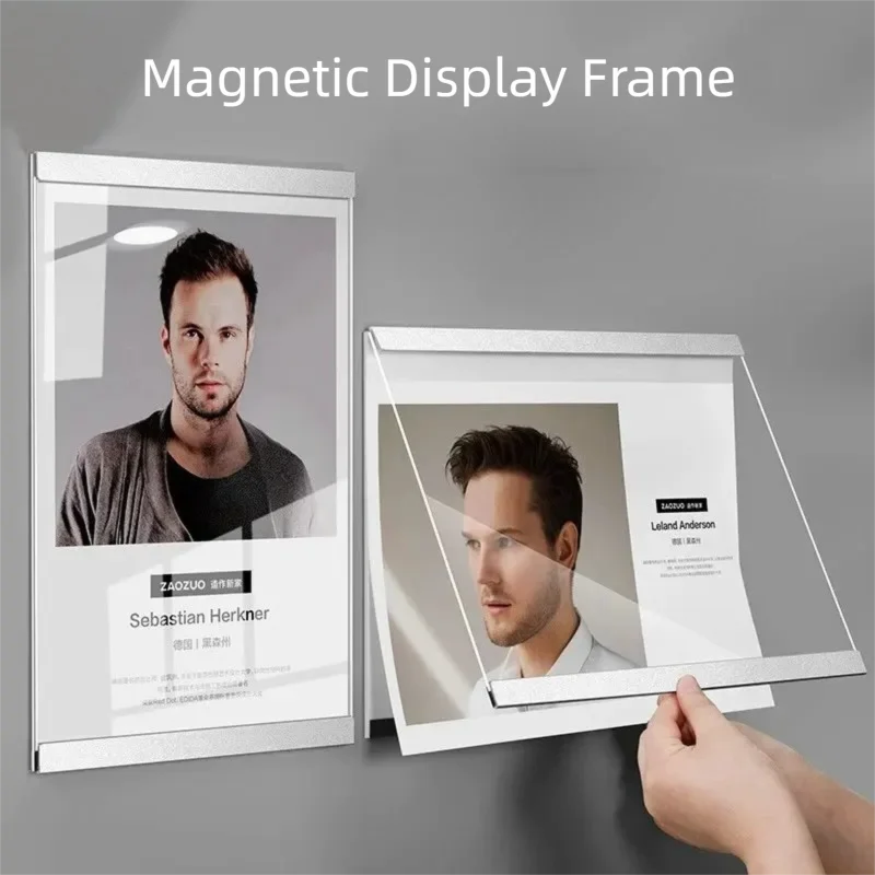 

Office Wall Display Board A4 Magnetic License Plate Holder Self-Adhesive A3 Acrylic Plate Poster Holder Framed Notice Board
