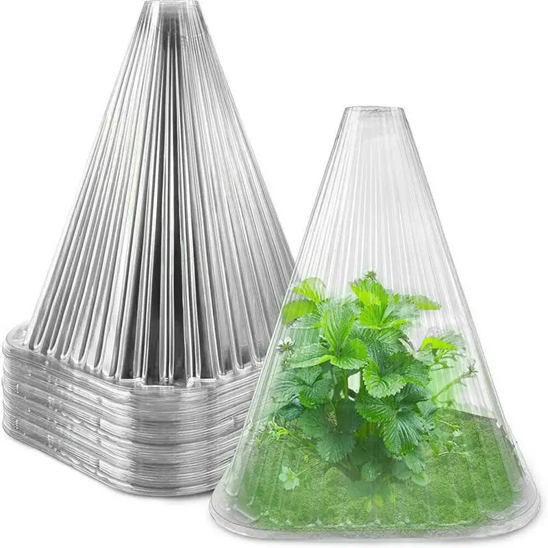 Reusable Plant Bell Cover Protect Plants From Birds Frost Snails Damage Garden Square Plastic Cover Green/Clear Garden Supplies