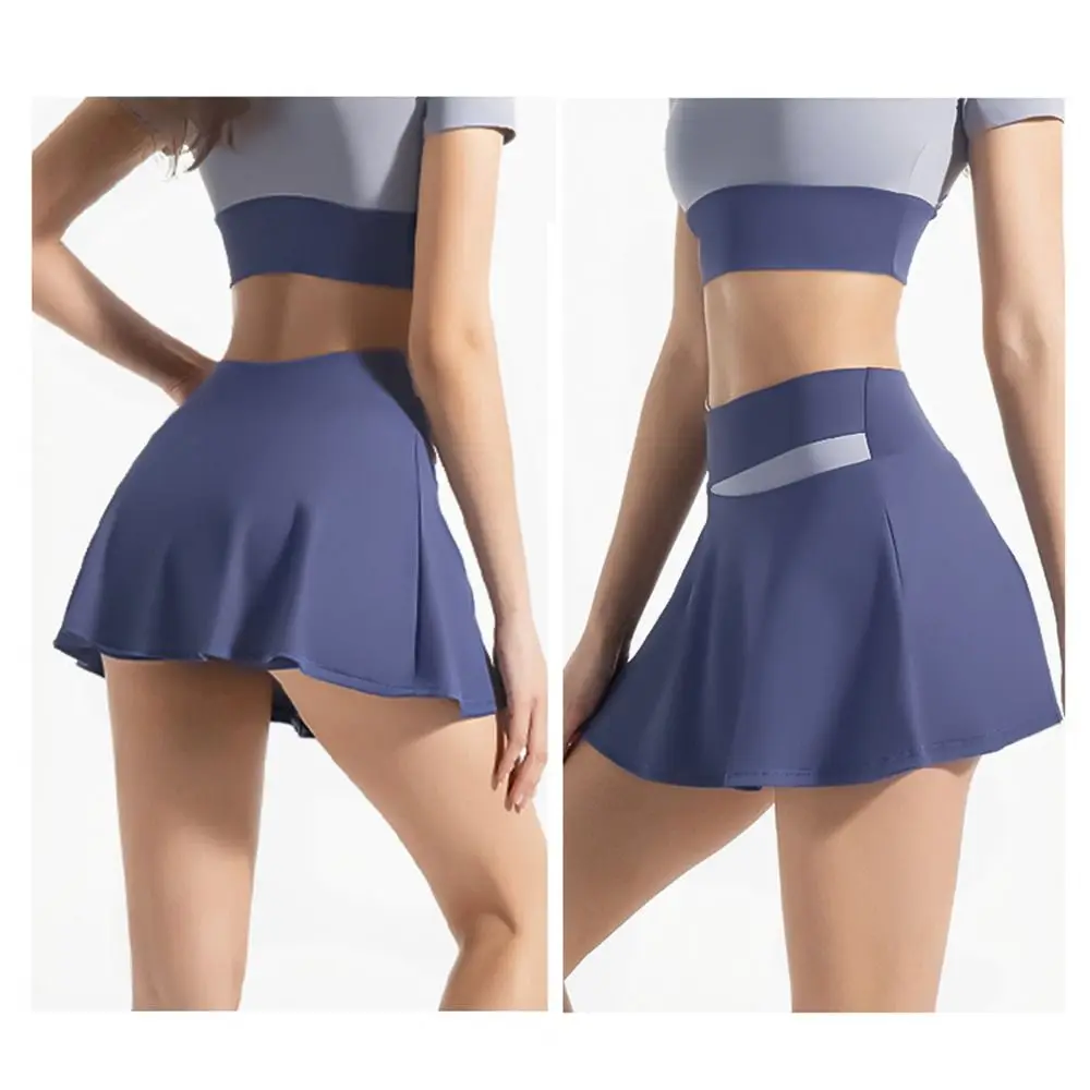 

Yoga Legging Cross-waist Women's Tennis Skirts Breathable Soft Stretchy Women Dress High Waist Lightweight Fitness Skirt Gym