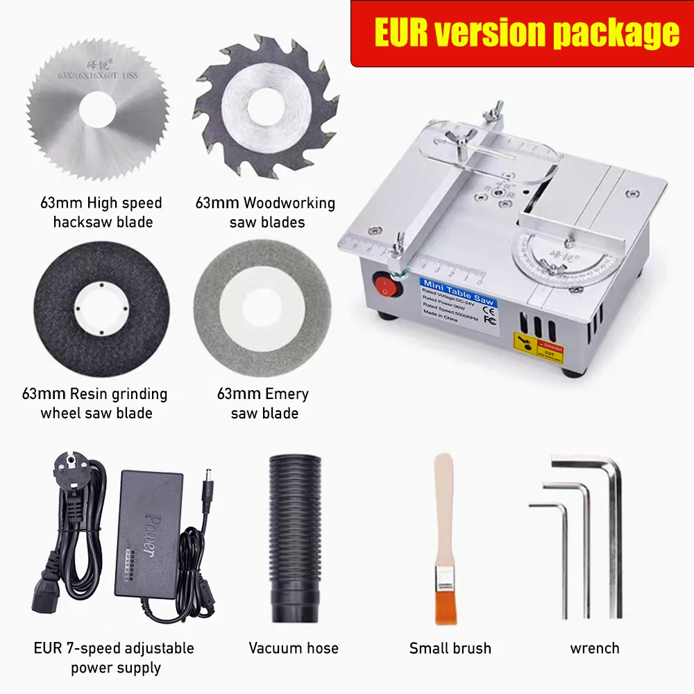

96W 24V Mini Multifunctional Table Saw 5000RPM Electric Table Saw, Woodworking Table, Lathe Cutting Machine, DIY Tools, 63mm Bla