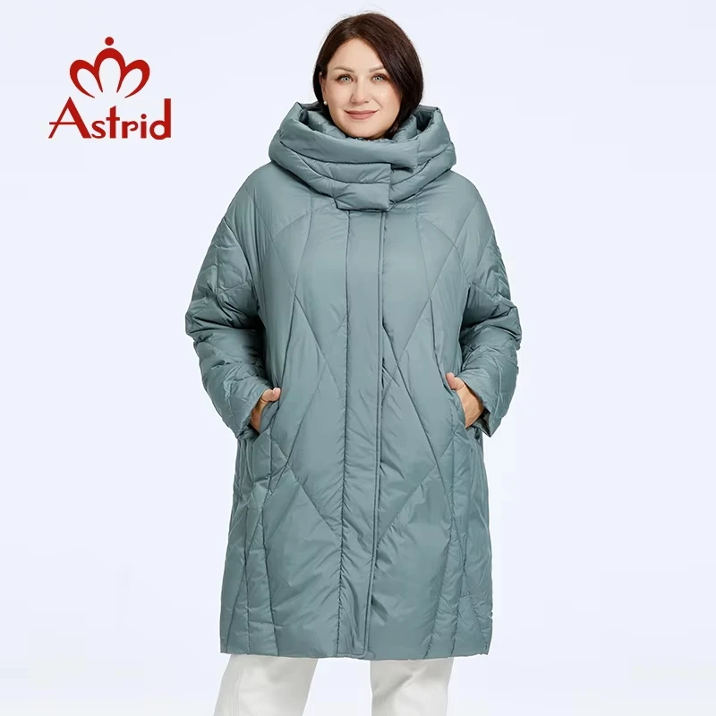 Astrid Women's Jacket Winter 2023 Plus Size Bio Down Jackets Hooded Quilted Cotton Coat Women Parka Waterproof Female Clothing