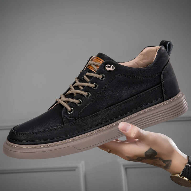New Summer/Winter Men Elevator Shoes Casual Men Sneakers Hollow/fur Leather Leisure Designer Shoes Height Increase Taller Shoes