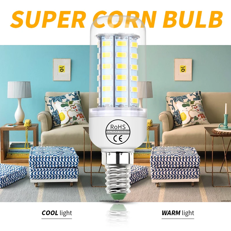 220V LED Corn Light Bulb E27 Lamp E14 Lampada GU10 Bombillas B22 Ampoule G9 Chandeliers For Home Living Room Lighting LED Bulb