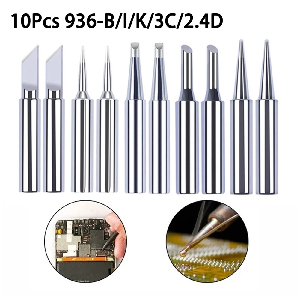 Soldering Iron Tip Premium 10 Pack Soldering Iron Tips with Copper Construction for Enhanced Soldering Results