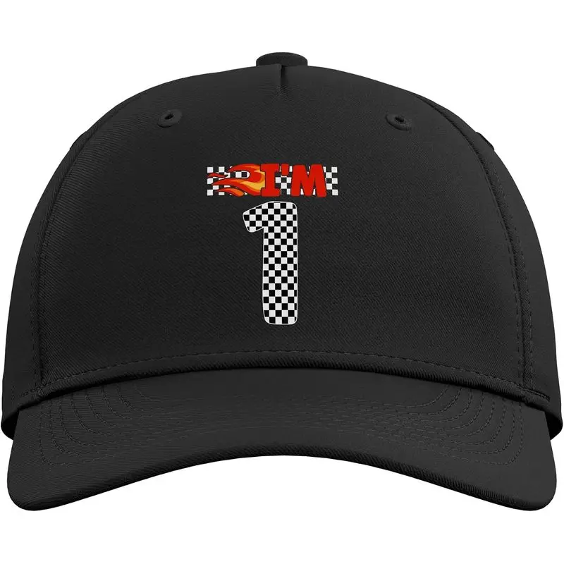 1st Racing Birthday Party One Year Old Racer Birthday Adjustable Baseball Hat