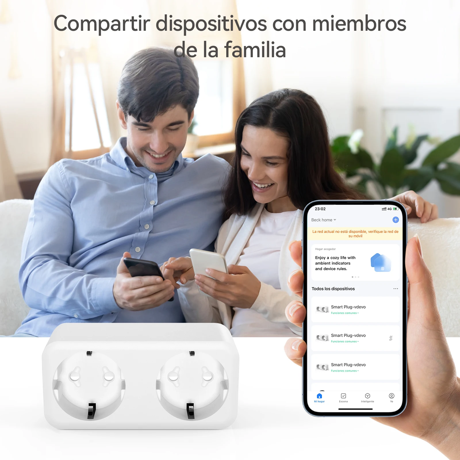 TUOWO Double Smart Plug, Smart Socket with Timer, TUYA APP Control, No HUB Needed, Voice Control Compatible with Alexa