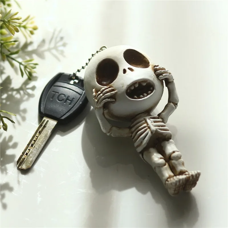 

2024 Hot Creative Grimace Little Skeleton Doll Decoration Cute Funny Resin Keychains Pendant Accessories Anime Key Chain