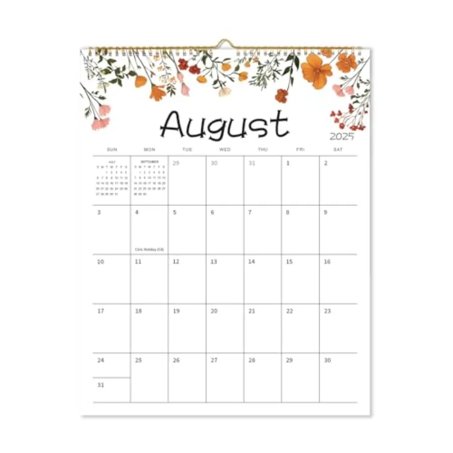 تقويم الحائط 20252026 تقويم الحائط الشهري مقاس 15 × 12 بوصة مع تصميم الأزهار يطير من يوليو 2025 إلى ديسمبر 2026 كتل كبيرة سميكة