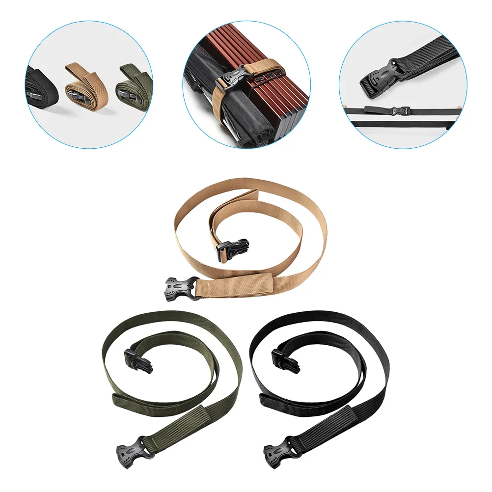 

3pcs Packing Strap Durable Buckle Design Binding Belt For Camping Outdoor Travel Storage Luggage Fixing Straps Wear-Resistant