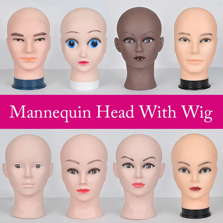 Mannequin Head Wig Stand With Adjustable Wig Tripod Stand Holder For Wigs Making Display cosmetology supplies hairdressing head