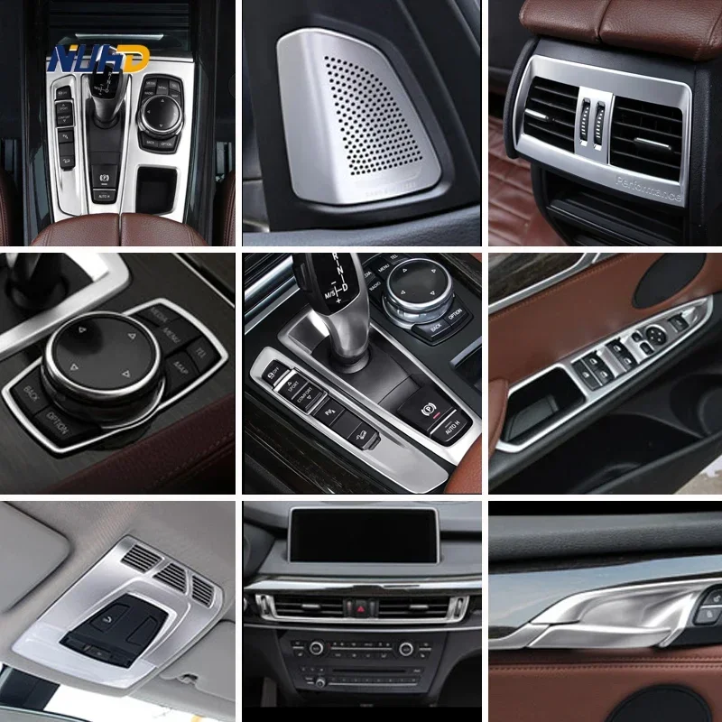 

Car Gearshift Air AC ON CD Central Control Panel Door Interior Trim Stickers Protector Cover For BMW X5 X6 F15 F16 Accessories