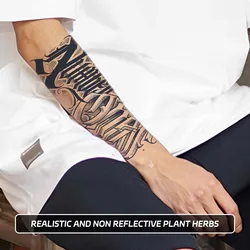 Long-lasting waterproof tattoo stickers simulated non-reflective temporary tattoo English line pattern arm fake tattoo