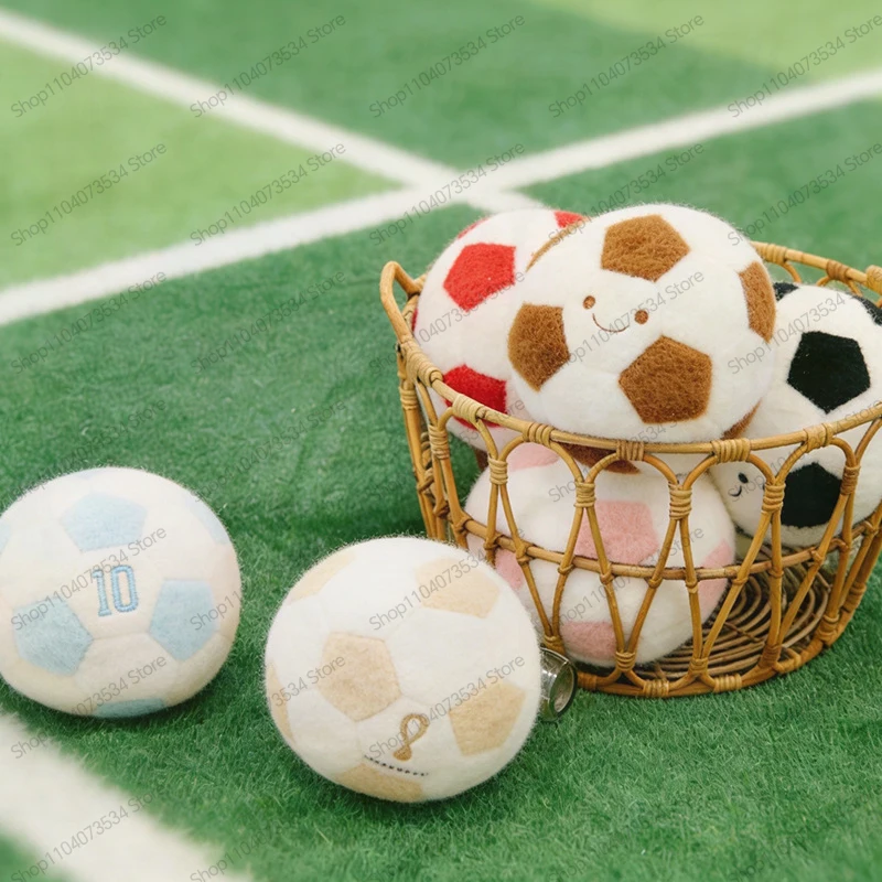 Creative Real Soccer Ball Plush Toy Baby Comfort Pet Dog Cat Outdoor Play Event Gift Soft Fluffy Home Decor For Kids Boys Girls