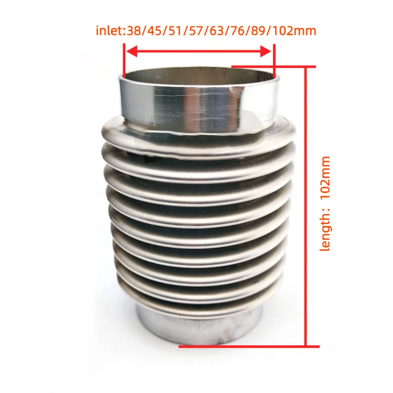 45mm/51mm/57mm/63mm/76mm /89mm Car Exhaust Flexible Pipe Exhaust Flex Connector Pipes Bellows Universal Durable Stainless Steel