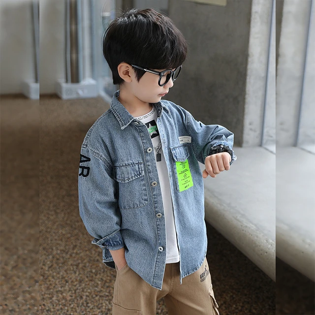 4 14 Year Old Boys Clothes Spring Autumn Denim Shirt 2023 New Children s Long Sleeve Shirt Kids Casual Tops Fashion Kids Jacket AliExpress