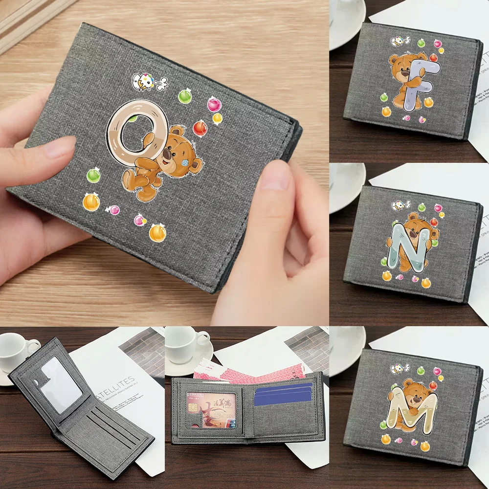 

Pocketbook 2025 New Fashion Coin Pouch Id Card Holder Foldable Money Clip Bear Series Bank Card Storage Personalized Purse
