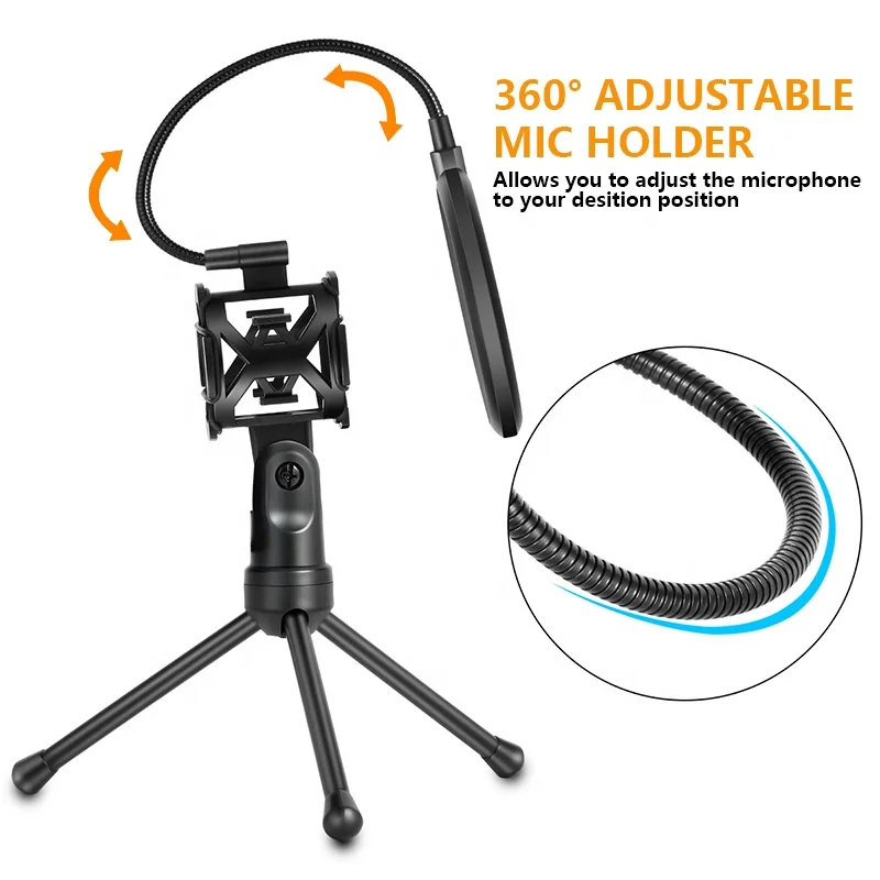 Professional Isolation Shield Microphone Shock Mount Stand Filter For Recording Maximum Isolation from Handling Vibration
