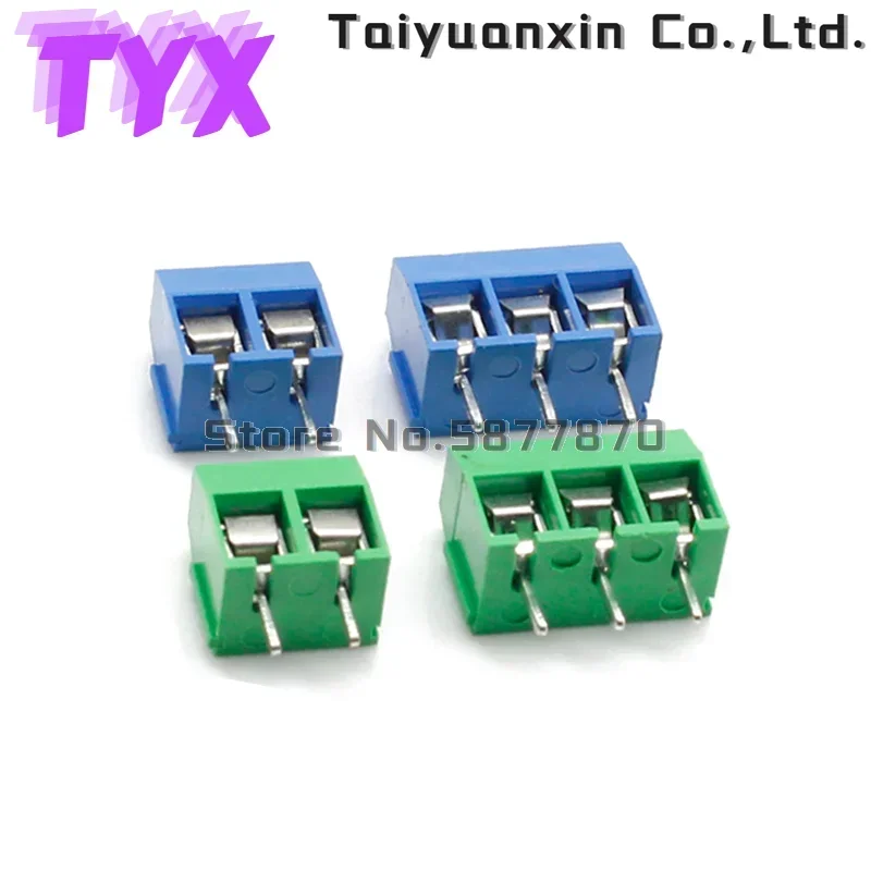 1000PCS/lot KF300 KF301-2Pin 3Pin Screw 5.0MM KF301-5.0-2P KF301-5.0-3P Straight Pin PCB Terminal Block Connector Green Blue