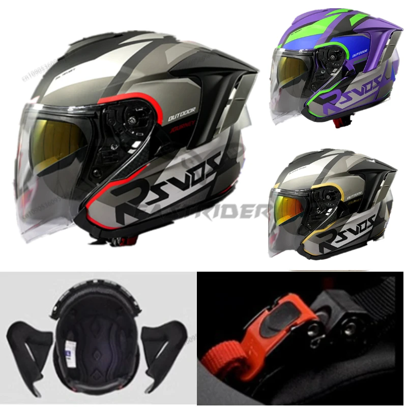

New motorcycle helmet 3/4 helmet dual lens spring and summer cycling motorcycle helmet gift for men and women