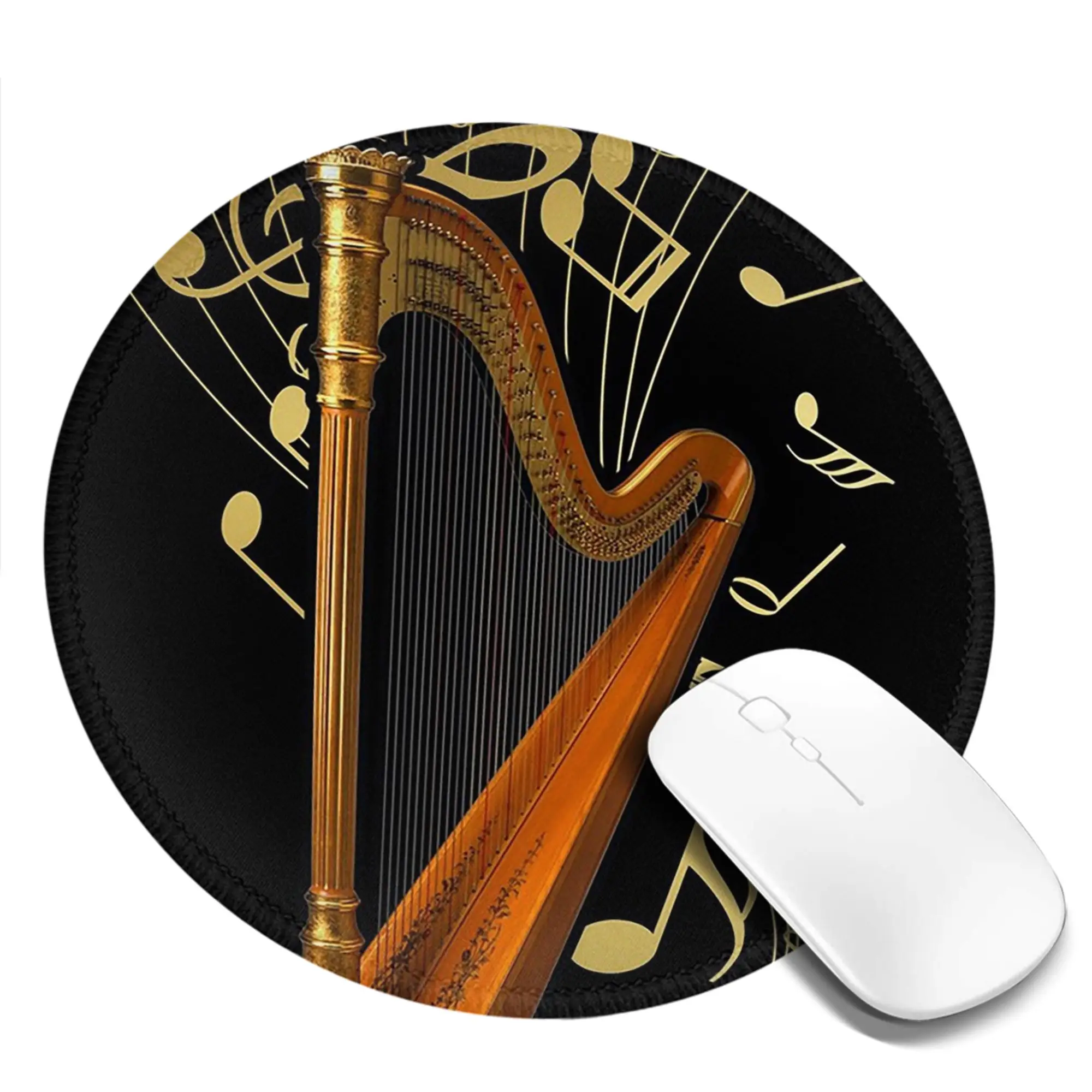 Harp And Music Note Art Mouse Pad Computer Keyboard Mouse Mat Gaming PC Laptop Desk Mat Office Accessories Table Mats